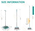 Xxxflower Broom And Dustpan Set 55  Long Handle For Home Bluish Green
