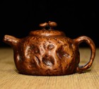 Vintage Wood Wooden Carved Figure Teapot Carving Sculpture Burl Natural Art