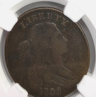 1798 Draped Bust Style 1 Hair Large Cent 1c - Ngc Vg8 Bn - Very Nice Early Date 