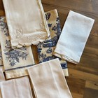 Lot 20 Antique   Vintage Linens Lace   Embroidered Hand Towels Tea Towel Lot