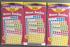  Trend Neon Smiles Stickers 7500 3 Sealed Packs Multicolor 75 Sheets Mini New 