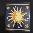 Vintage 90s Celestial Tissue Box Cover Sun And Stars Blue Plastic Astrology