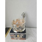 Vintage Godinger Silver Plated Wine Bottle Coaster   Stopper Set - Nos