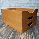 Lot 3 Vintage Wood Desk Legal Organizer Tray Dovetail Wood Office In Out Box