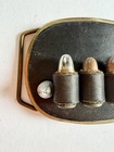 Vtg Bbb Belt Buckle Solid Brass No  4977 Leather W  Bullets Ammunition Very Cool