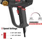1800w Heat Gun Heavy Duty Hot Air Tool Kit Dual Temp Nozzles Paint Removal