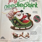 Jiffy Needlepoint Christmas Front   Back Santa In His Sleigh  5041 Nos