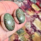  8 Mine Turquoise Stud Earrings Navajo Sterling Silver 925 Post 11 X 14mm Signed