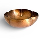 Vintage Hand Hammered Copper Scalloped Bowl Lobed Flower Shape Rustic Decor 6 5 
