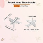 Airplane Push Pin  24 Pcs Cute Decorative Metal Push Pin  Silver Tone