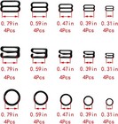 60 Pcs 8mm 10mm 12mm 15mm 20mm Bra Hooks For Straps 3 Styles Sewing Hooks Bra Ri