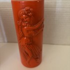 Vintage 1950s Orchids Of Hawaii Orange Tiki Mug Knobby s Mai Tai 6 5  Japan Pair