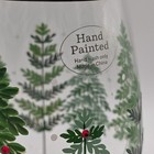 Hand Painted   Jeweled Stemless Wine Glass Coquette Christmas Trees New