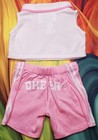 Build A Bear White Polo Collared Shirt Pink Shorts Teddy Girl Clothes Outfit 37b