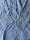 Vintage 80s Ruddock  Size L  Pinstripe Blue Western Pearl Snap Long Sleeve Shirt