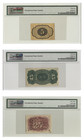 Lot Of 5c-25c Fractional Currency Pmg Choice Vf35 Epq-choice Unc64 Epq  3 Notes 
