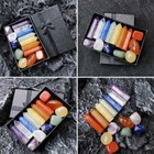 Set Of Chakra Hexagonal Column Energy Quartz Crystal Mineral Gem Reiki 14pcs