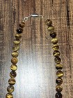 Vintage Mexico Sterling Silver  Gold Plated   Tigers Eye Beaded 22    Necklace