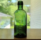 Antique Gem  5    Dark Teal Green Carters Master Ink Bottle Vertical Embossing
