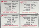 4 Northwest Airlines Boeing B-727  Pilot Trading Cards  New Old Stock
