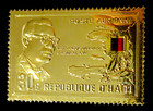 Haiti 1968 Gold Foil Rare Stamp President Duvalier Scott  c309 Mnh