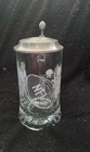 Vintage 1998 Nfl Classic Glass Tankard With Pewter Lid Beer Stein Mug Rare