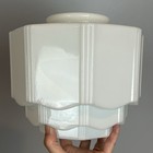 Vtg Antique 1920s-1940s Art Deco Nouveau Milk Glass Skyscraper Light Shade 8 