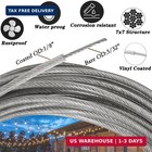1 8  Wire Rope Kit 100ft   7x7 Core Vinyl Coated Stainless Steel Cable With Turn