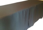 5  Ft  Fitted Slit Open Back Polyester Tablecloth Trade Show Table Cover Black
