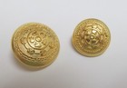 2 Gold Tone Floral Design Buttons