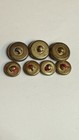 7 Piece Button Set 4 Large 3 Small Antique Brass Military Style Blazer Buttons