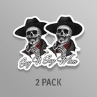 Say When Doc Holiday Sticker Decal Skeleton Skull Tombstone Quote 2 Pack Western