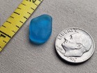 Pure Beach Sea Glass Surf Tumbled Electric Turquoise Blue Frosted Small Rare V03