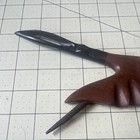 Vintage Hand Carved Wood Fist Figural Desk Tool Metal Letter Opener Paper Knife