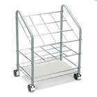 12 Compartment Tubular Steel Wire Mobile Roll File  100lbs Total Load Capacity  