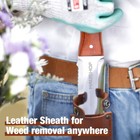 Hori Hori Garden Knife Weeding   Digging Tool 7    Blades Full Tang Leather Sheath