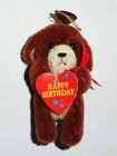 Vtg 85  R  Dakin Mini Puppy Dog Jointed Plush Wool 3 5 h Bjd Toy Happy B-day Tag
