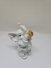 Porcelain Elephant Trunk Up Money Piggy Bank Trumpet Horn Player Music Gift D53