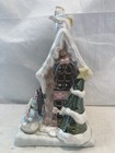 Vintage Rare 2001 Yankee Candle Christmas Snowman Ceramic House Tea Light Holder