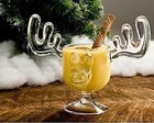 Christmas Eggnog Moose Mugs Gift Boxed Set Of 2 - Acrylic Safer Than Glass 8 Oz 