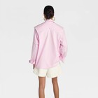 Kbb By Kahlana Women  the Double Layer Button-down Shirt  - Pink Striped