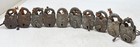 Lot Of 9 Antique Iron Pad Locks Original Old Hand Crafted Working With Keys