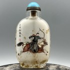 Collection Chinese Old Beijing Glaze Inside Painting Hunter Nice Bottle Art