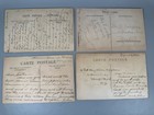 Lot 4 Antique Wwi French Silk Embroidered Postcards 1914-1918