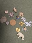 14 Old Vintage Us Political Campaign Mixed Pinback Pin Tin Button Lot Rare Gop