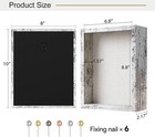 Califortree 8x10 Shadow Box Frame Linen Back Real Glass Rustic White Pins Set