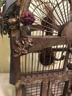 Decorative Vintage Gold Wood Birdhouse Domed Cage  Shabby Chic Cottage Mcm  read