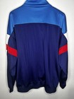 Vintage 80s Adidas Mens Size Xl Spell Out Color Block Run Dmc Track Jacket Blue