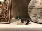 Goldeneye Duck Wood Handmade Figurine Statue Small Art Sculpture Decor Mini