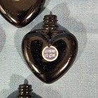 8 Vintage Wwii Stock Miniature Glass Heart Shaped Perfume Bottles In Black Lot